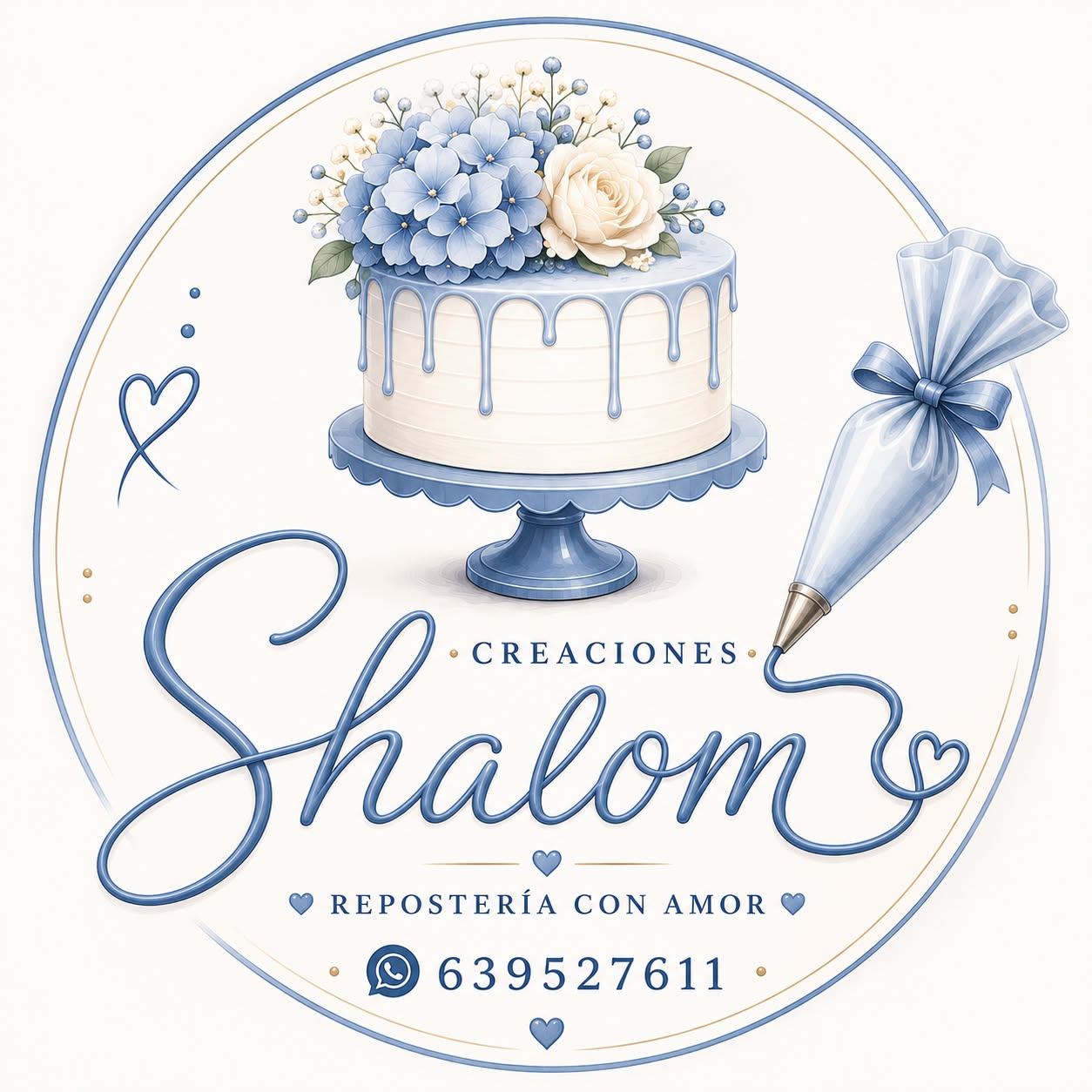 Logo azul original de Creaciones Shalom